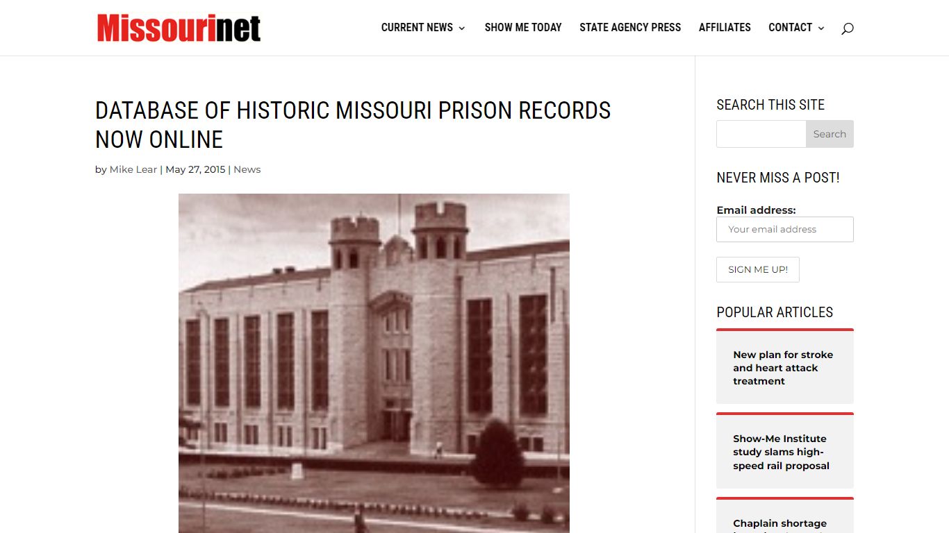 Database of historic Missouri prison records now online